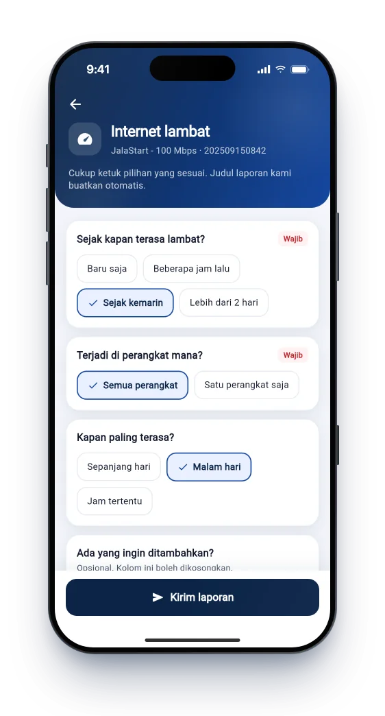 Tangkapan layar MyJalabyte: Cukup ketuk pilihan